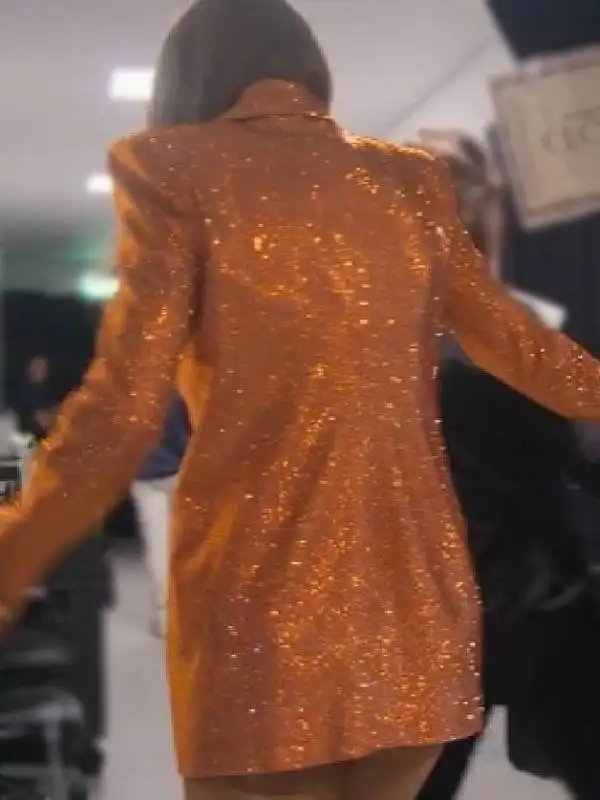 The Eras Tour- the End of an Era Docuseries 2025 Taylor Swift Orange Sequin Blazer