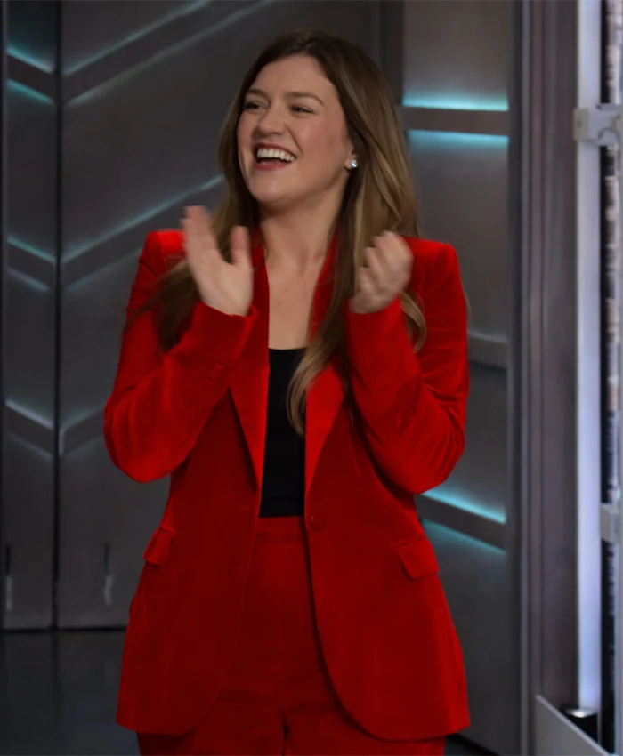 The Kelly Clarkson Show Red Velvet Blazer For Sale