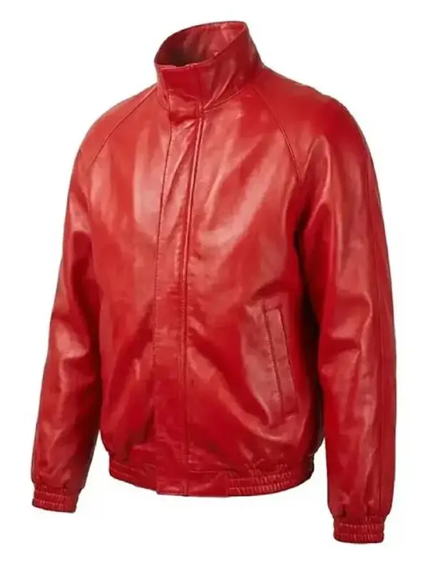 Timothee Chalamet Marty Supreme 2025 Red Leather Jacket- Front