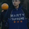 Timothee Chalamet Marty Supreme Blue And Black Jacket