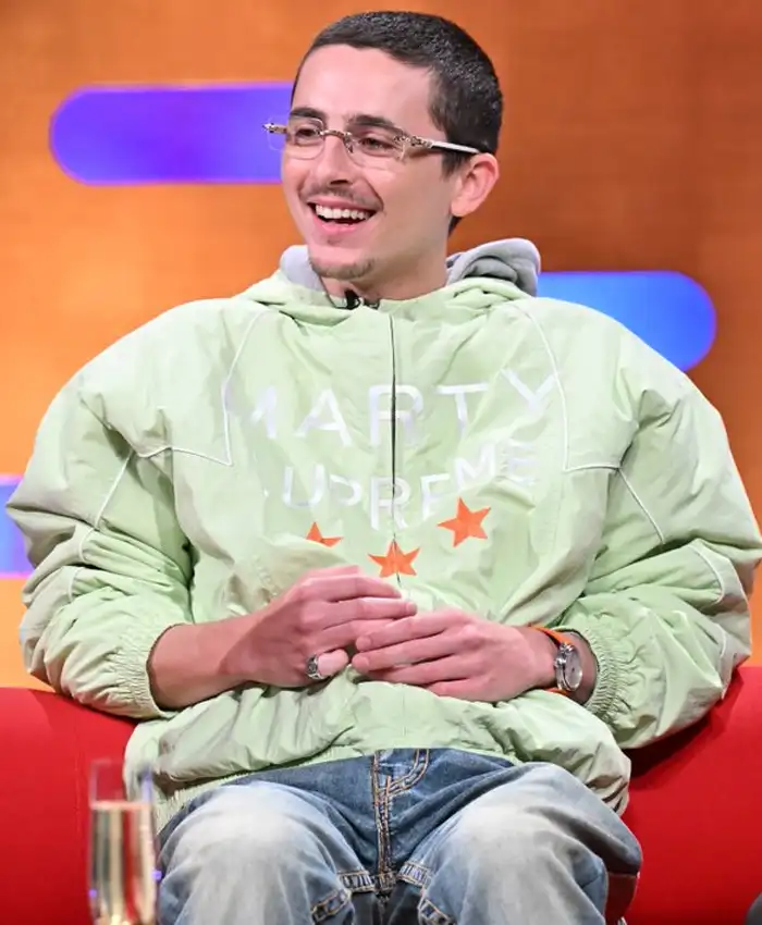 Timothée Chalamet Marty Supreme Green Jacket