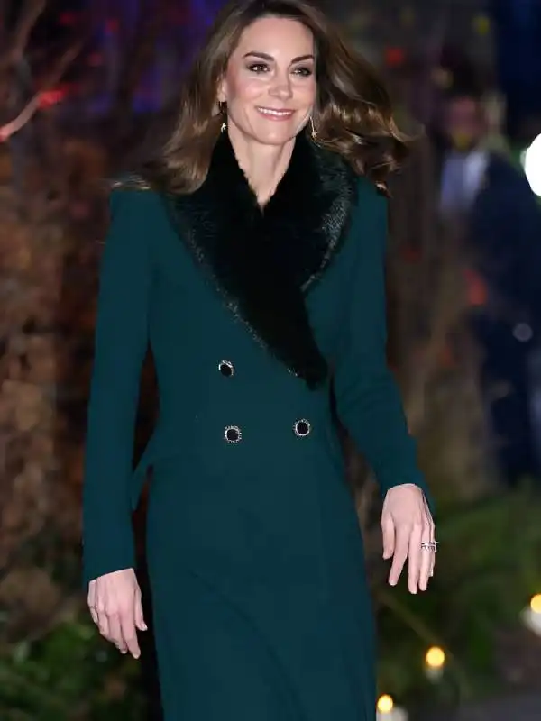 Together At Christmas 2025 Kate Middleton Green Fur Trim Coat