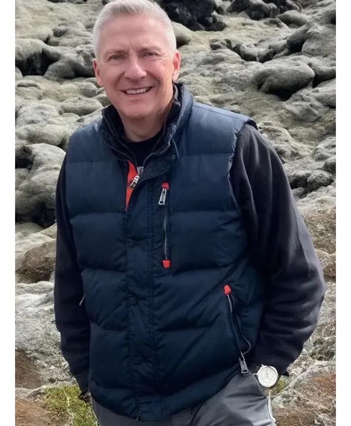 Tom Costello The Today Show Blue Puffer Vest