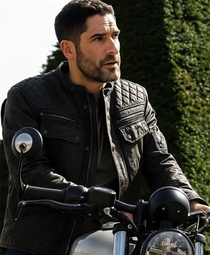 Tom Ellis The Thursday Murder Club Leather Jacket