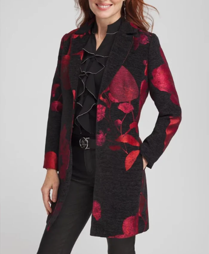 Tracy Quartermaine General Hospital Black Floral Coat For Sale