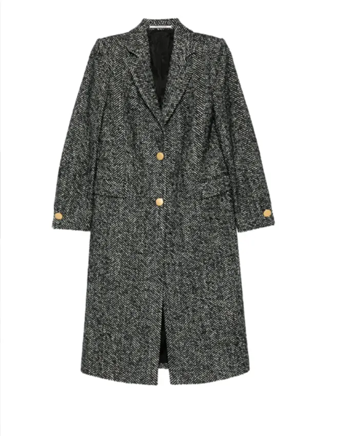 Tricia Lee Owning Manhattan S02 Herringbone Coat For Sale