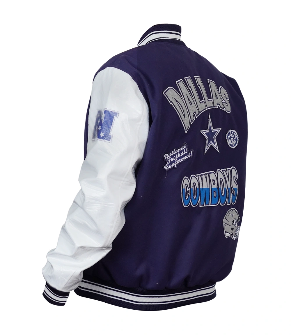 Turn It Up Dallas Cowboys Classic Rib Varsity Jacket- Back
