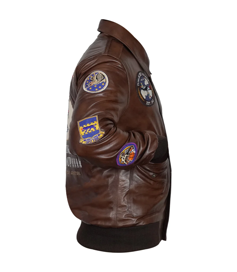 Tuskegee Airmen Brown Bomber Jacket For Men and Women