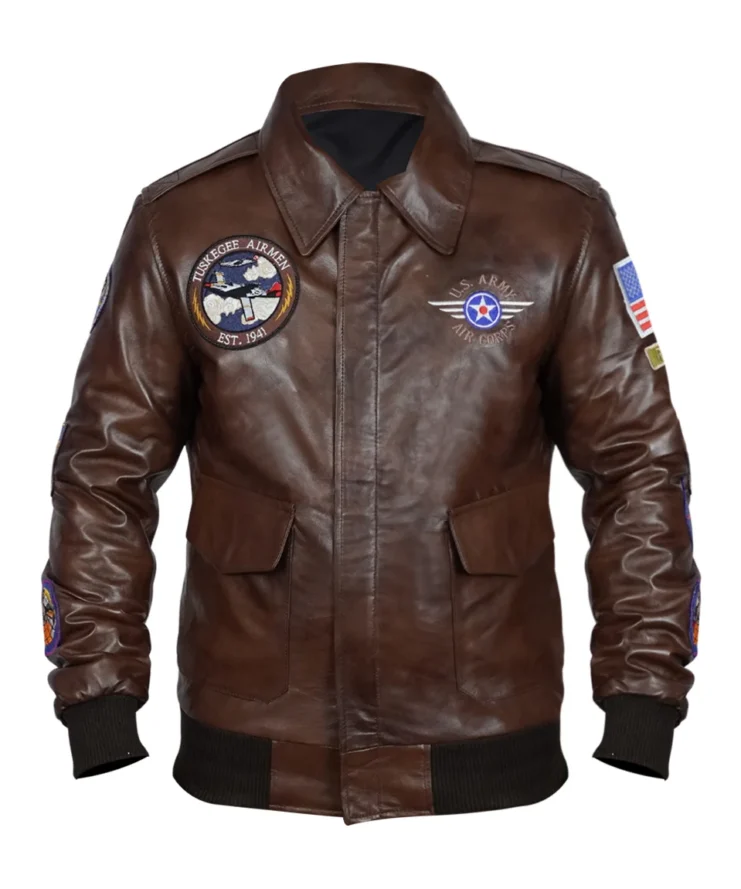 Tuskegee Airmen Brown Leather Jacket