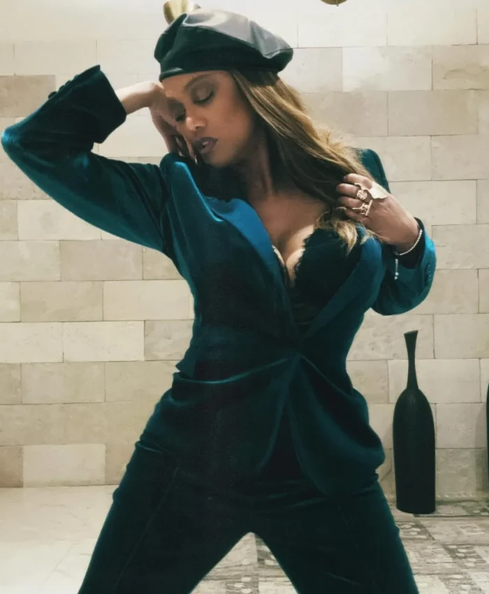 Tyra Banks 90s style Velvet Blazer