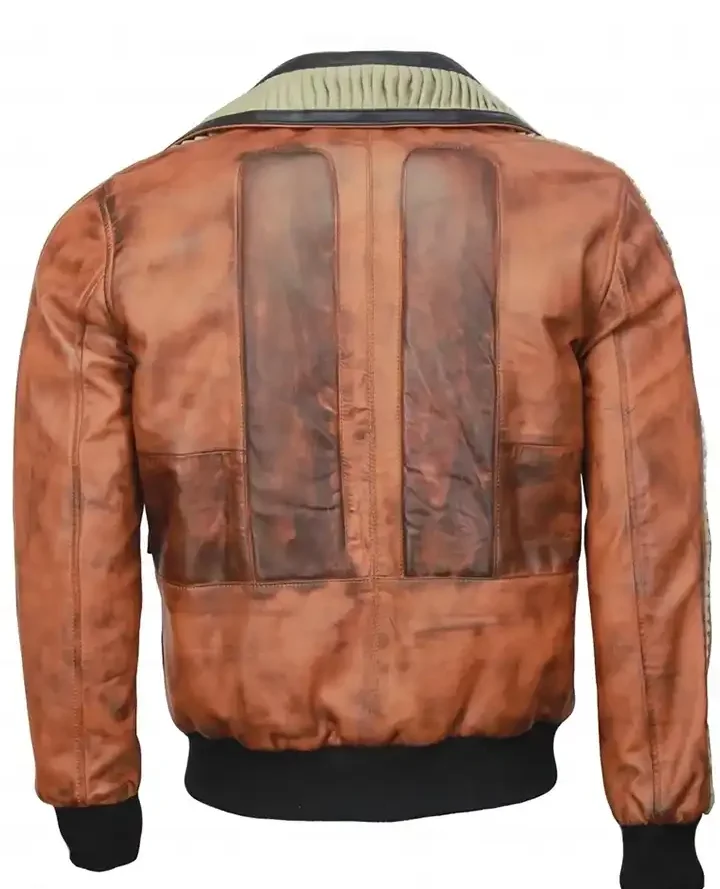 Video Game Star Wars Jedi Last Survivor Cal Kestis Brown Distressed Cropped Leather Jacket