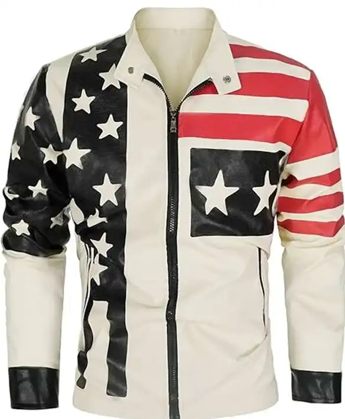 Vintage American Flag Leather Jacket