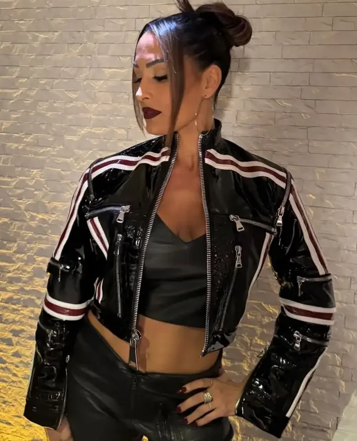 WWE Nikki Bella Black Leather Jacket