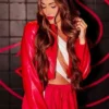 WWE Nikki Bella Fearless Red Leather Jacket For Sale