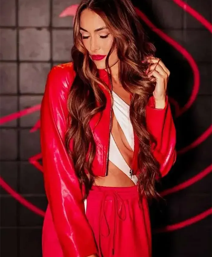 WWE Nikki Bella Fearless Red Leather Jacket For Sale