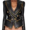 Whitney Rose Real Housewives of Salt S06 Black Leather Blazer For Sale
