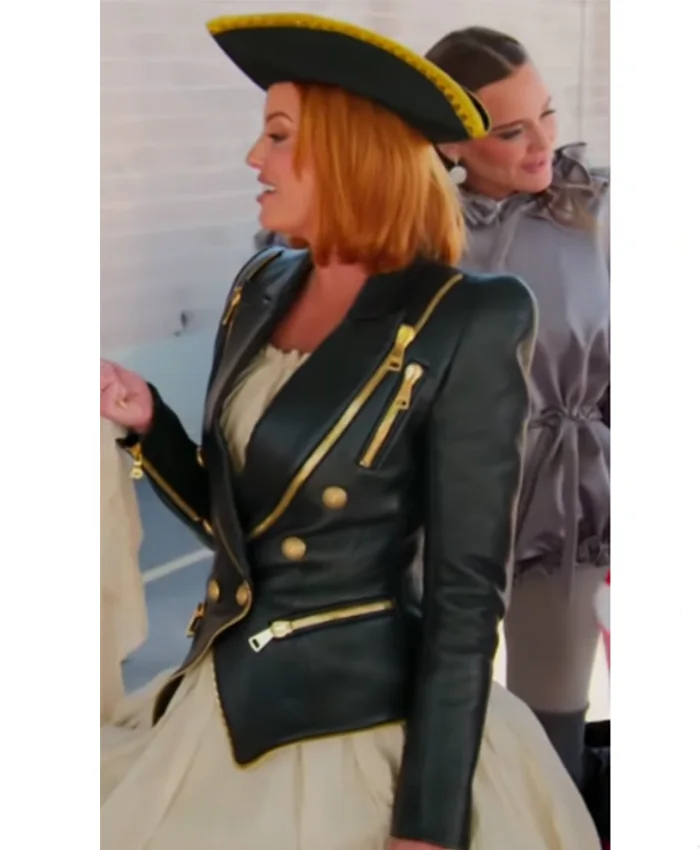 Whitney Rose Real Housewives of Salt S06 Black Leather Blazer