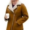 Womens Brown Suede Sherpa Jacket