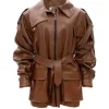 Yvonne Orji Pop The Balloon Live Brown Leather Jacket For Sale