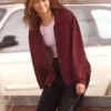Zendaya Euphoria S03 Red Cotton Jacket