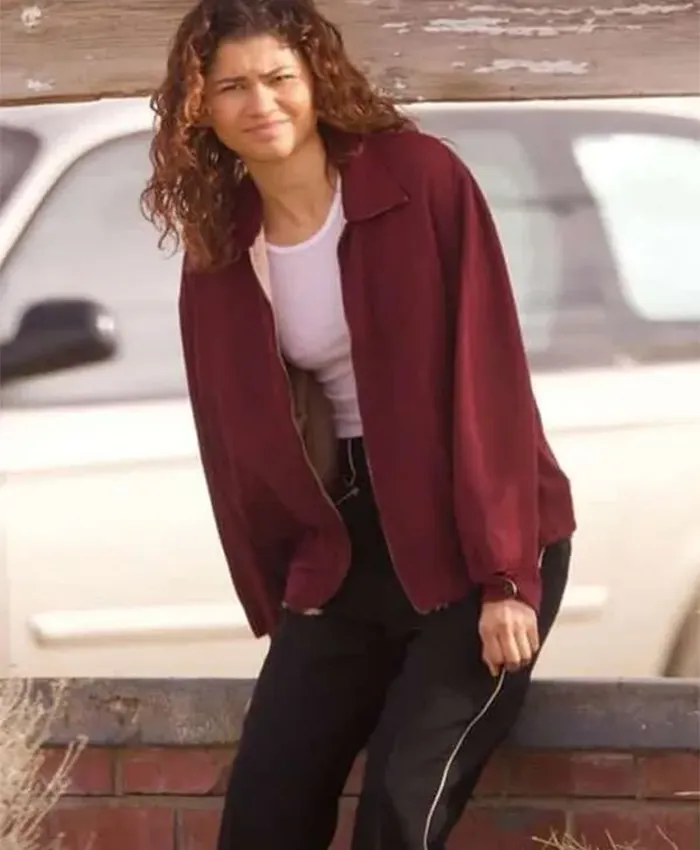 Zendaya Euphoria S03 Red Cotton Jacket