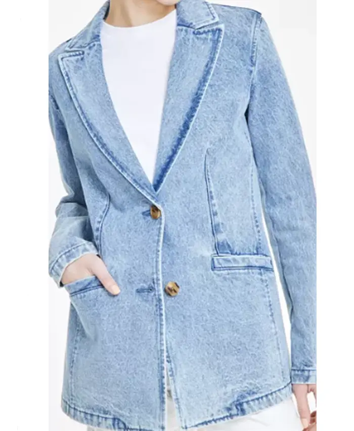 Zosia Pluribus S01 Blue Denim Blazer For Sale