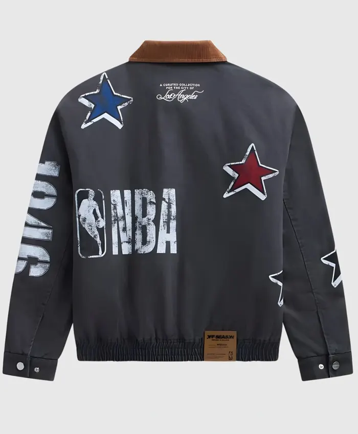 2026 Los Angeles Off Season All-Star Workwear Canvas Dark Gray Graphic Print Jacket