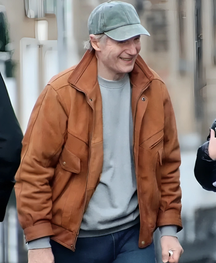 4 Kids Walk Into a Bank Liam Neeson Brown Jacket For Sale