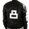 8 Ball Seinfeld Black Leather Jacket Back