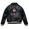 AVIREX Icon Leather Bomber Jacket Black Back
