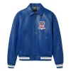 AVIREX Icon Leather Bomber Jacket Blue