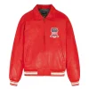 AVIREX Icon Leather Bomber Jacket Red