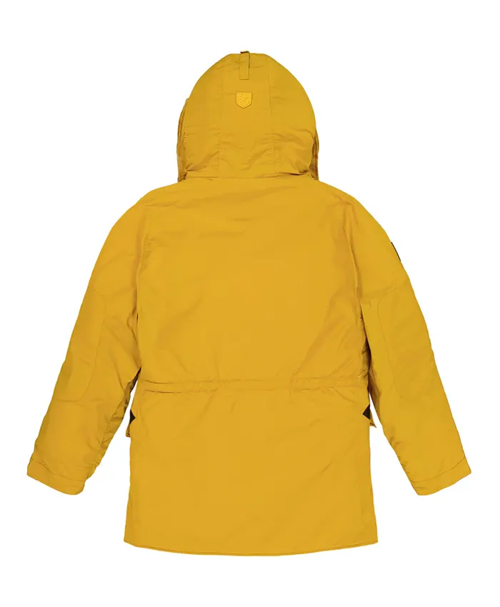 AVIREX Snorkel Fur Hooded Jacket Yellow Back