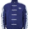 Adidas Chinese New Year Suede Leather Zipper Jacket-Blue
