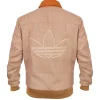 Adidas Crafted Bomber Jacket featuring shirt-style collar and zip closure