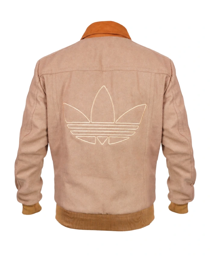 Adidas Crafted Bomber Jacket featuring shirt-style collar and zip closure
