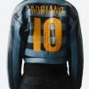 Adriano 10 Dedictd Blue and Black Leather Jacket