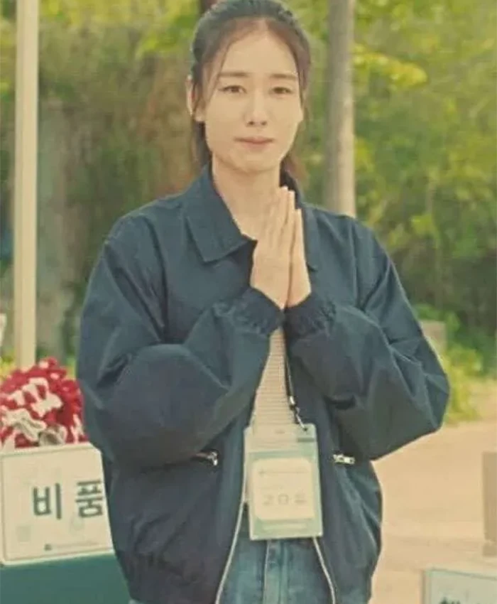 Ahn Eun-jin Dynamite Kiss Blue Bomber Jacket For Sale