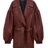 Anna His and Hers S01 Brown Leather Coat For Sale