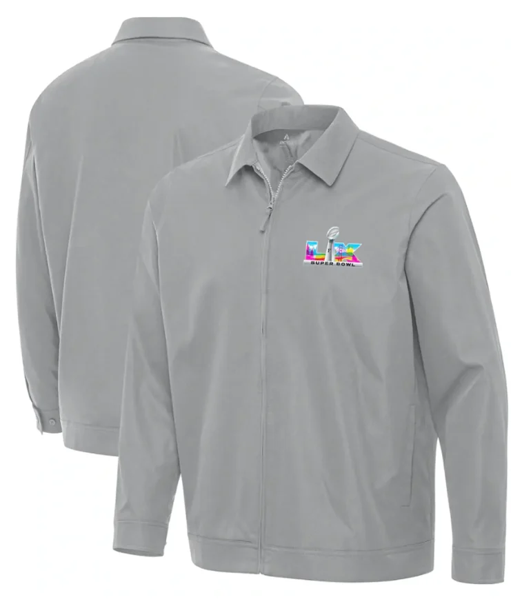 Antigua Super Bowl LX Pivot Full-Zip Grey Jacket
