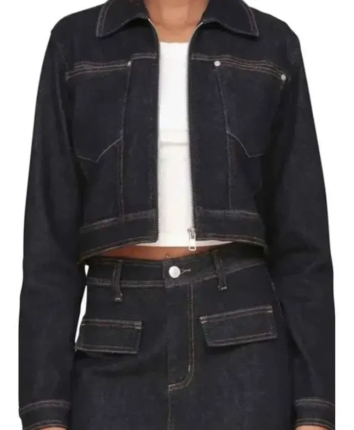 Ashley Morgan Beyond the Gates Black Denim Jacket For Sale