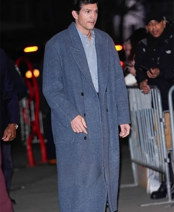Ashton Kutcher New York City 2026 Grey Coat For Sale