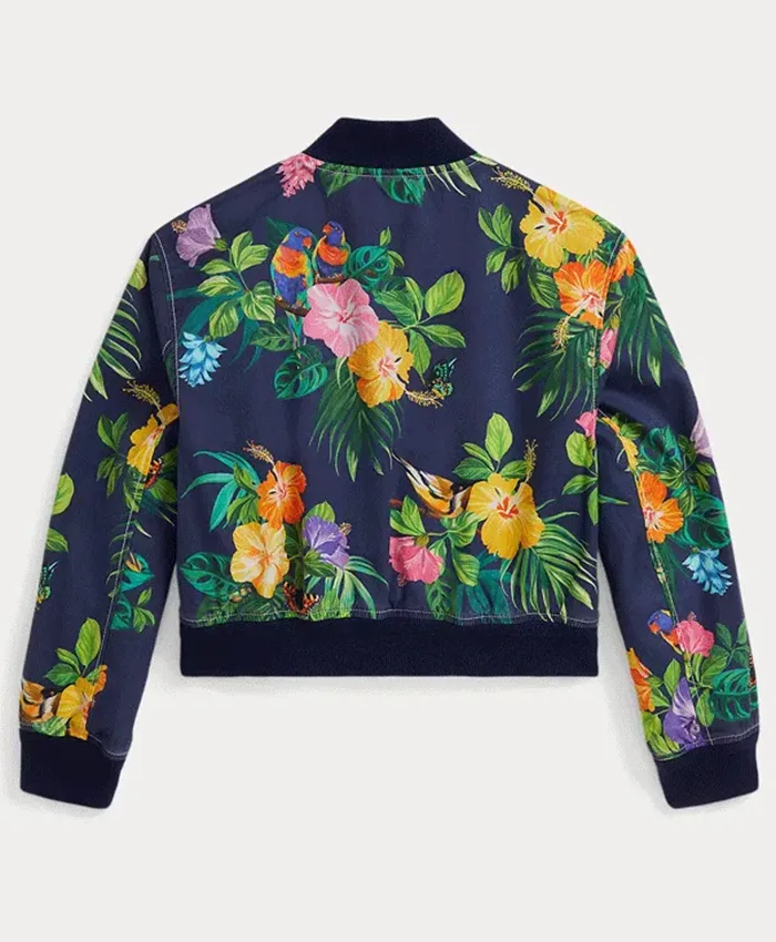 Australian Open Floral Baseball Bomber Jacket For Sale