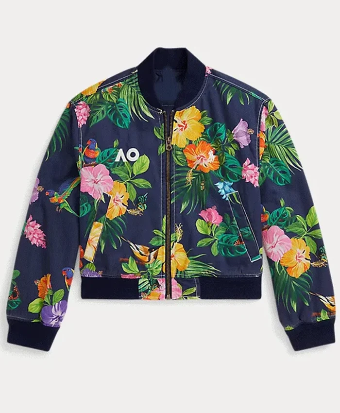 Australian Open Floral Baseball Bomber Jacket