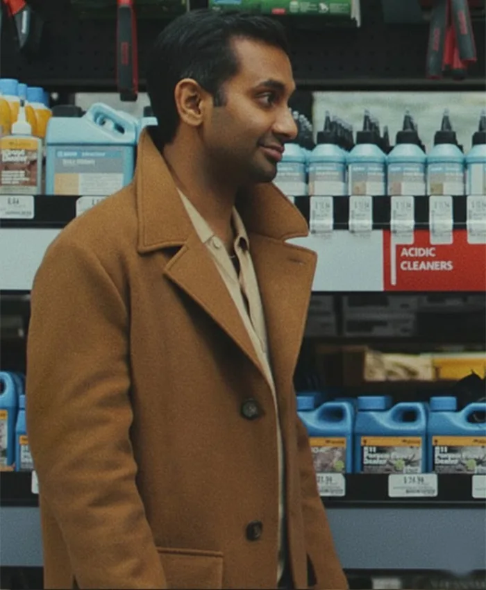 Aziz Ansari Good Fortune Brown Wool Coat
