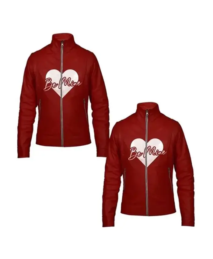 Be Mine Valentine Day Couple Leather Jacket