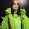 Billie Eilish Signature Green Puffer Jacket-closeup