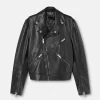 Black Nappa Leather Biker Jacket