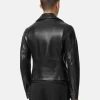 Black Nappa Leather Biker Jacket Back