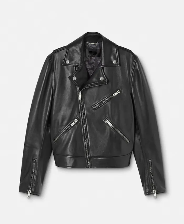 Black Nappa Leather Biker Jacket